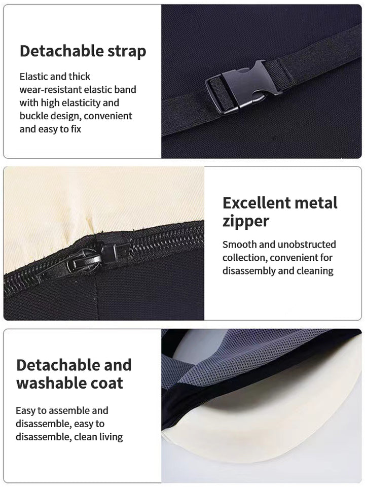 Premium Memory Foam Seat Cushion – Orthopedic Back & Waist Support for Office, Car, & Home – Coccyx Relief, Hip Massage Pad,