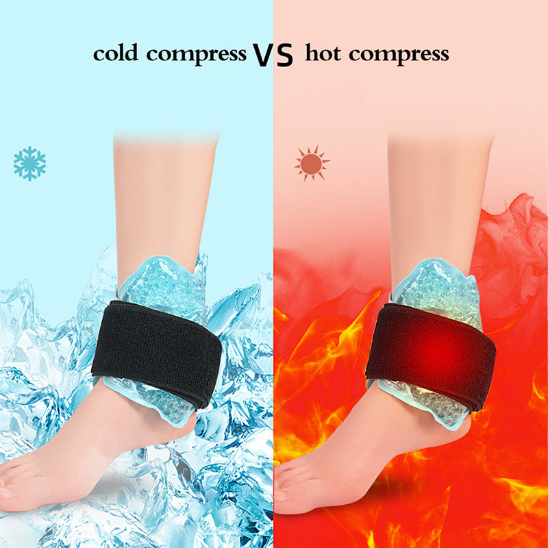 Premium Reusable Ankle Ice Heat Pack for Pain Relief, Hot Cold Compress Gel Wrap for Foot, Knee, Elbow, and Wrist Therapy, 