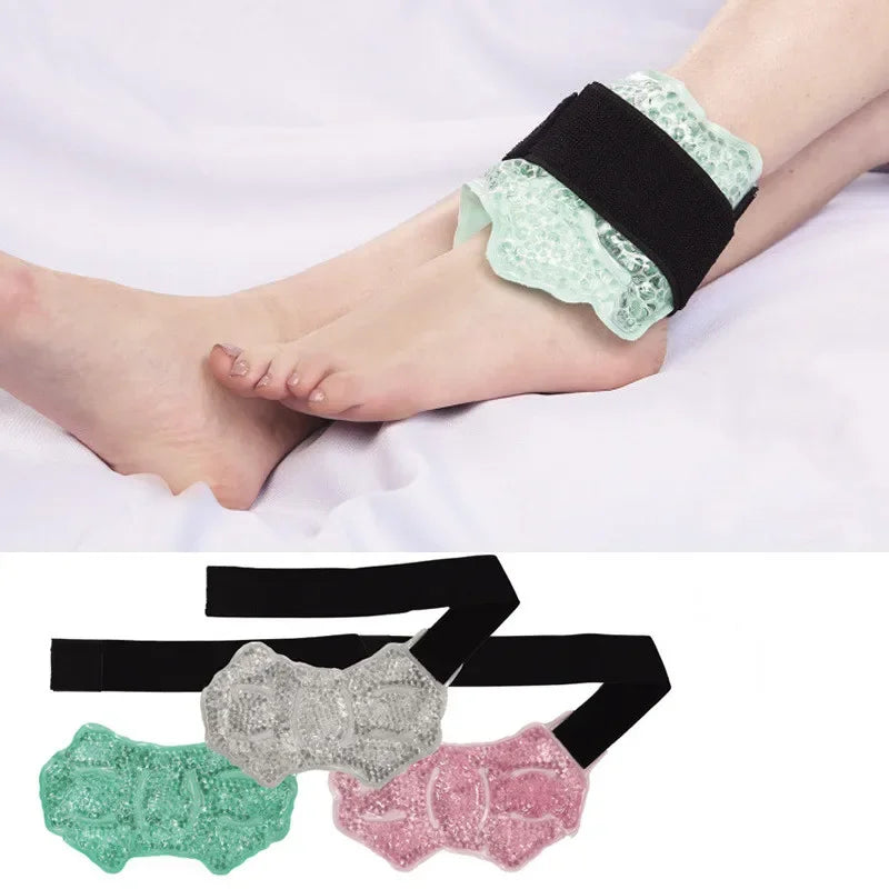 Premium Reusable Ankle Ice Heat Pack for Pain Relief, Hot Cold Compress Gel Wrap for Foot, Knee, Elbow, and Wrist Therapy, 