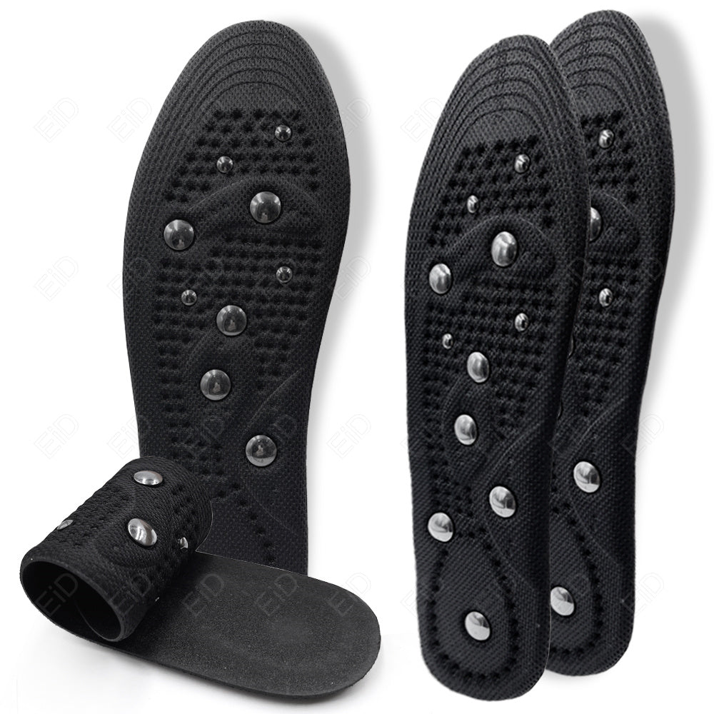 Premium Magnetic Therapy Insoles for Foot Acupressure - Soft Sports Cushion Inserts, Sweat-Absorbing & Deodorant, Unisex 