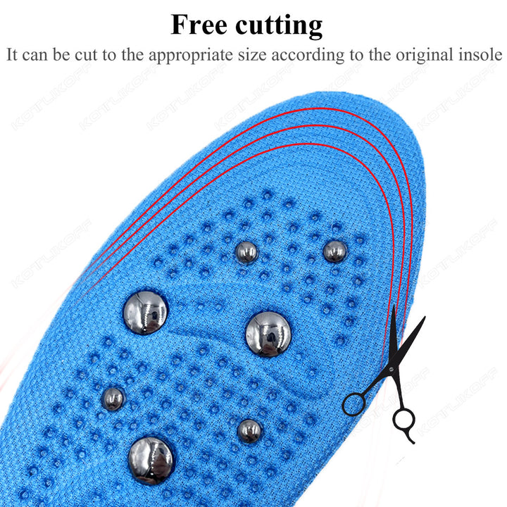 Premium Magnetic Therapy Insoles for Foot Acupressure - Soft Sports Cushion Inserts, Sweat-Absorbing & Deodorant, Unisex 