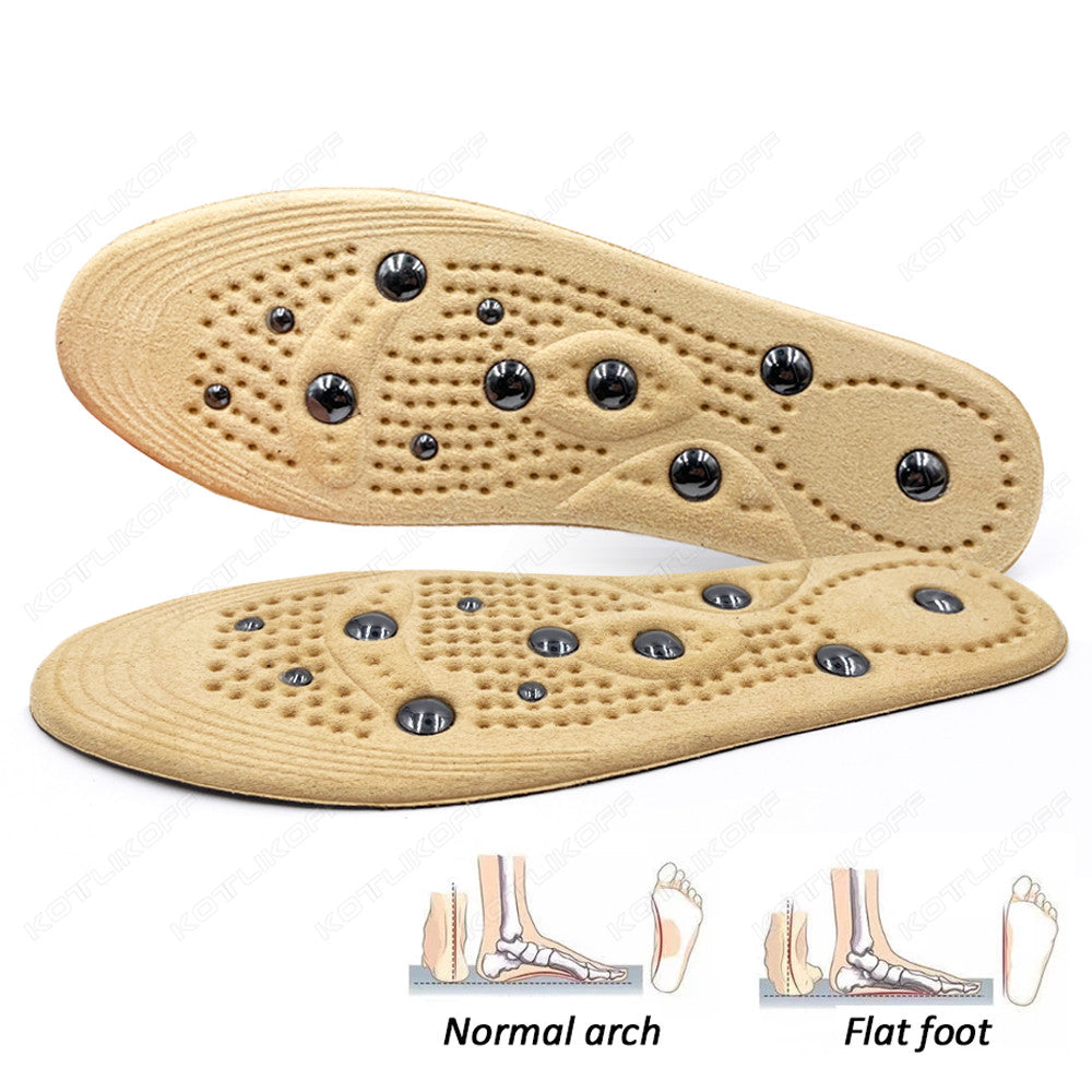 Premium Magnetic Therapy Insoles for Foot Acupressure - Soft Sports Cushion Inserts, Sweat-Absorbing & Deodorant, Unisex 
