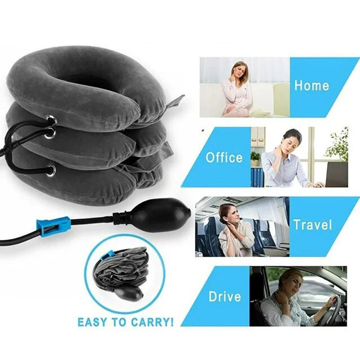 High-Quality Inflatable Neck Collar Pillow for Cervical Traction & Posture Correction, Orthopedic Pain Relief for Neck,