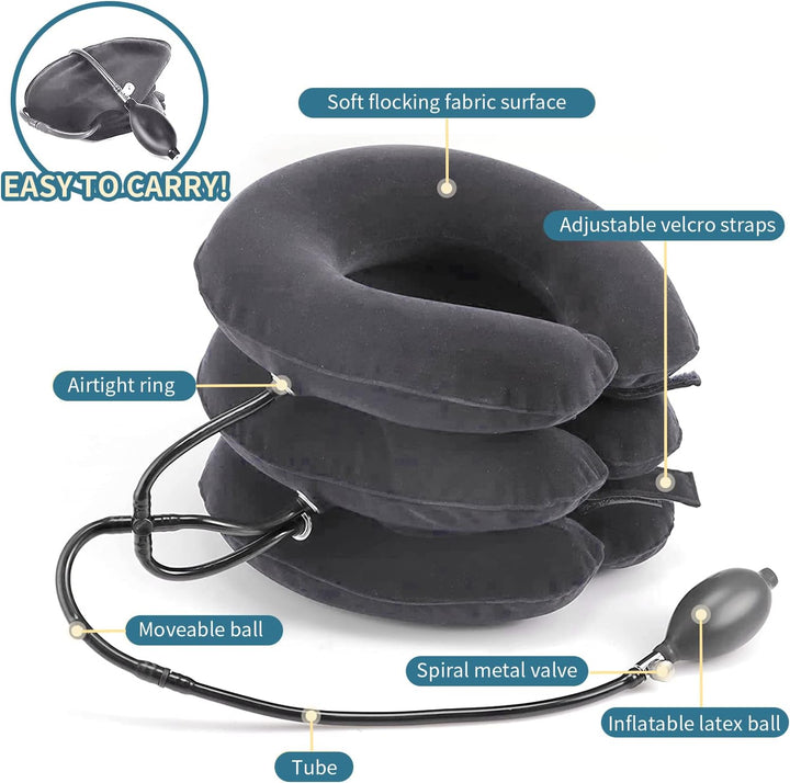 High-Quality Inflatable Neck Collar Pillow for Cervical Traction & Posture Correction, Orthopedic Pain Relief for Neck,
