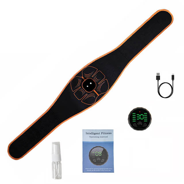 Premium ABS Muscle Stimulator EMS Abdominal Trainer – USB Rechargeable Vibration Fitness Belt for Home Gym, 10 Modes, 30 