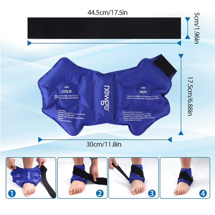 Premium Ankle Brace Ice Pack Wrap for Pain Relief – Hot & Cold Therapy, Flexible Fit, Reusable Gel Cold Pack for Swollen 