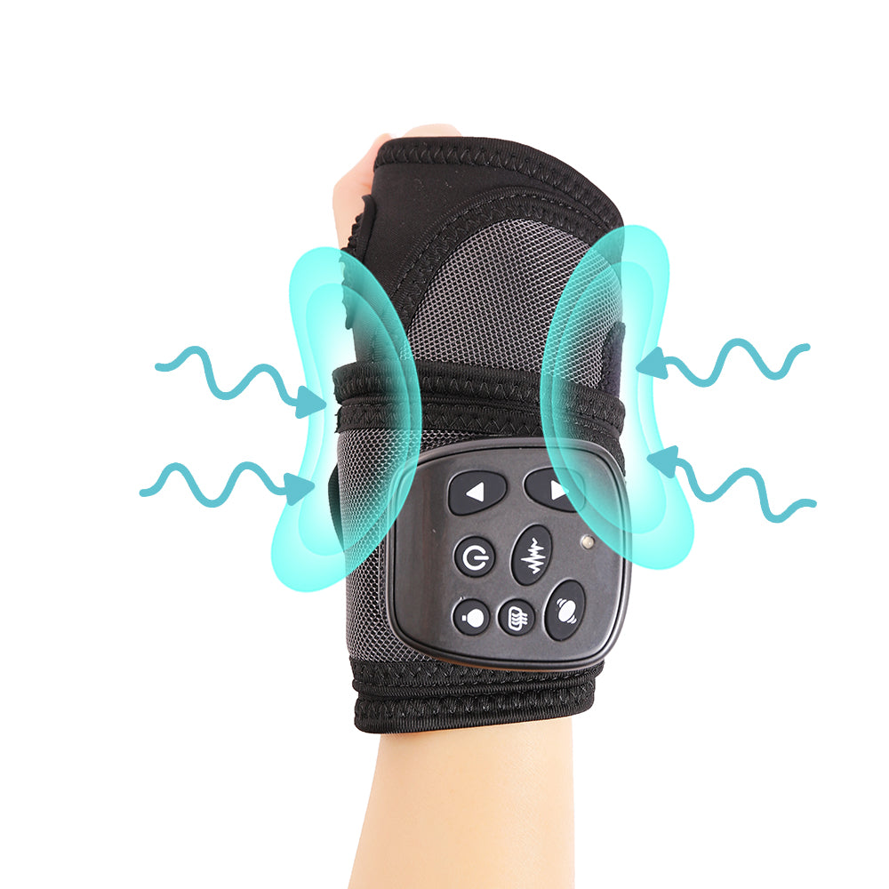 Premium Electric Hand Massager for Pain Relief | 3-in-1 Air Compression, Heat, Vibration | Cordless Massage Machine for