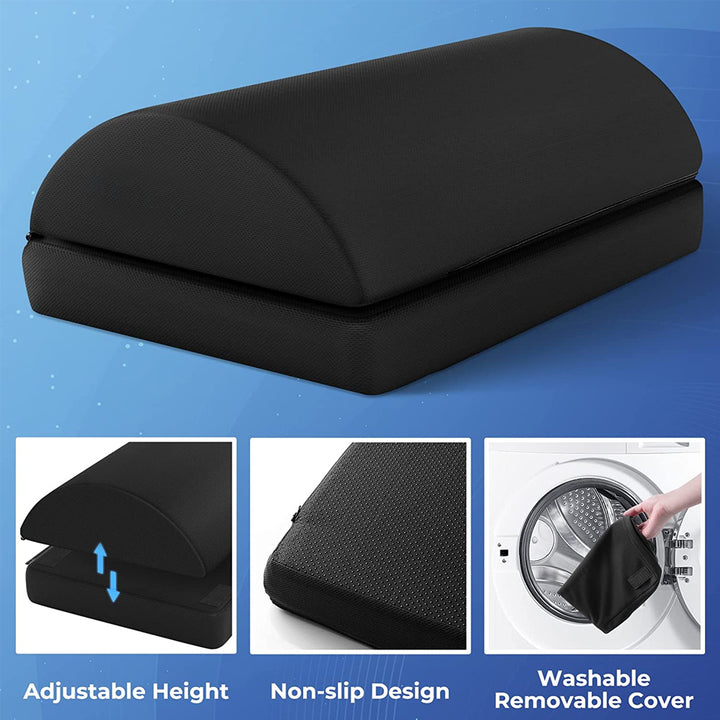Premium Ergonomic Foot Rest for Under Desk, Office Foot Stool for Comfort and Support, Anti-Slip Footrest Pillow for Work, 
