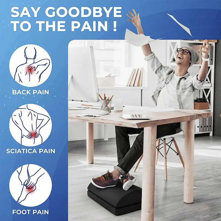 Premium Ergonomic Foot Rest for Under Desk, Office Foot Stool for Comfort and Support, Anti-Slip Footrest Pillow for Work, 