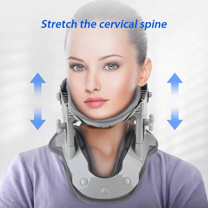 Premium Heating Neck Traction Collar with Adjustable Cervical Support, Hot Compression for Spine Alignment & Pain Relief, USB-Powered Cervical Massager - StrengthXPhysiotherapy