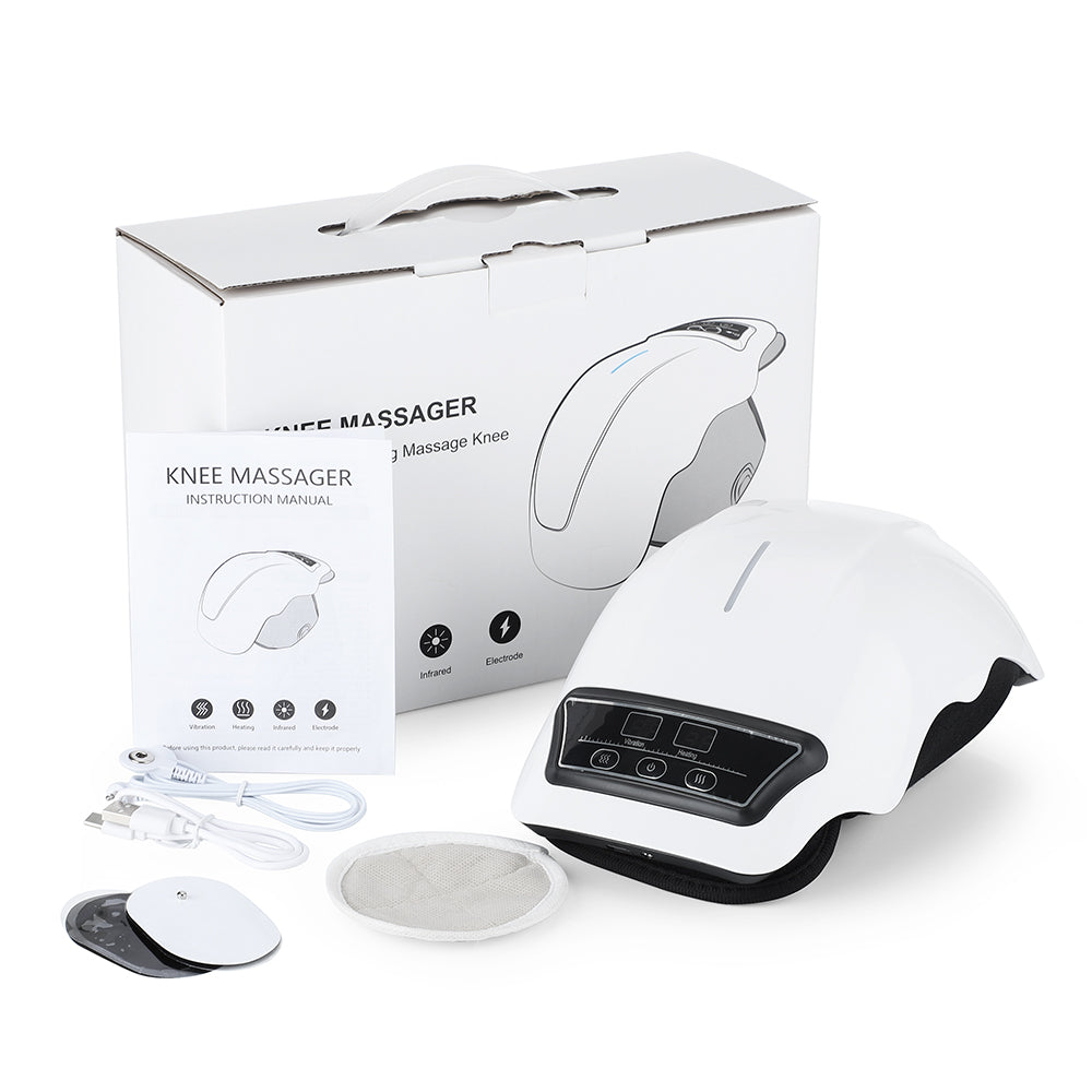 Premium Wireless Heated Knee Massager - Multifunctional Vibration & Hot Compress Therapy, 360° Wrap, Adjustable Temperature 