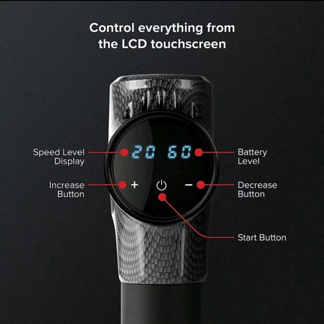 Premium 24V Deep Tissue Massage Gun with Hot & Cold Compress, 12 Heads, High-Frequency Muscle Relaxation for Neck, Shoulder & Full Body Recovery - StrengthXPhysiotherapy