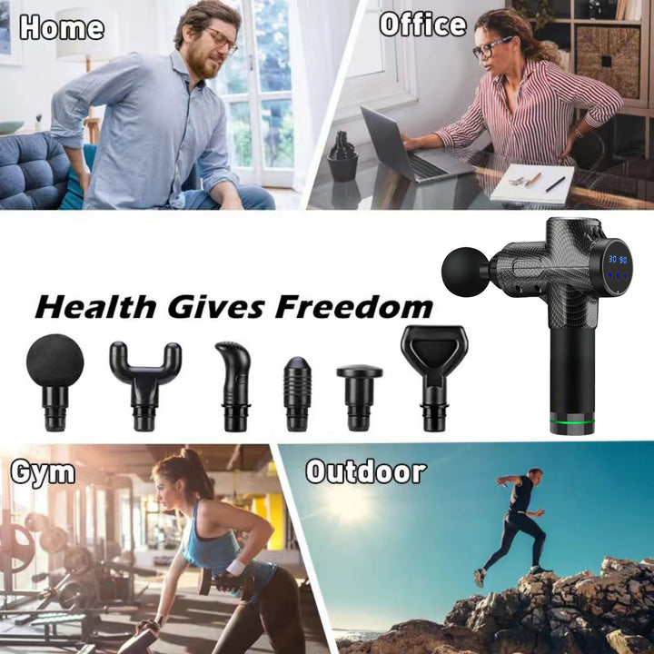 Premium 24V Deep Tissue Massage Gun with Hot & Cold Compress, 12 Heads, High-Frequency Muscle Relaxation for Neck, Shoulder & Full Body Recovery - StrengthXPhysiotherapy