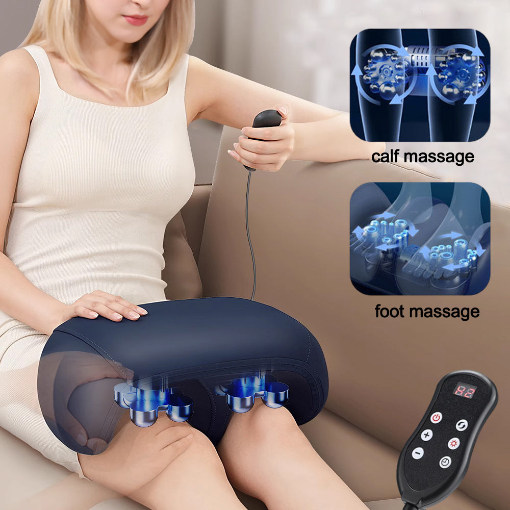 Premium Electric Foot Leg Massager | Deep Tissue Shiatsu Kneading | Heated Roller for Calf Relief | Stress Relief Foot Care 