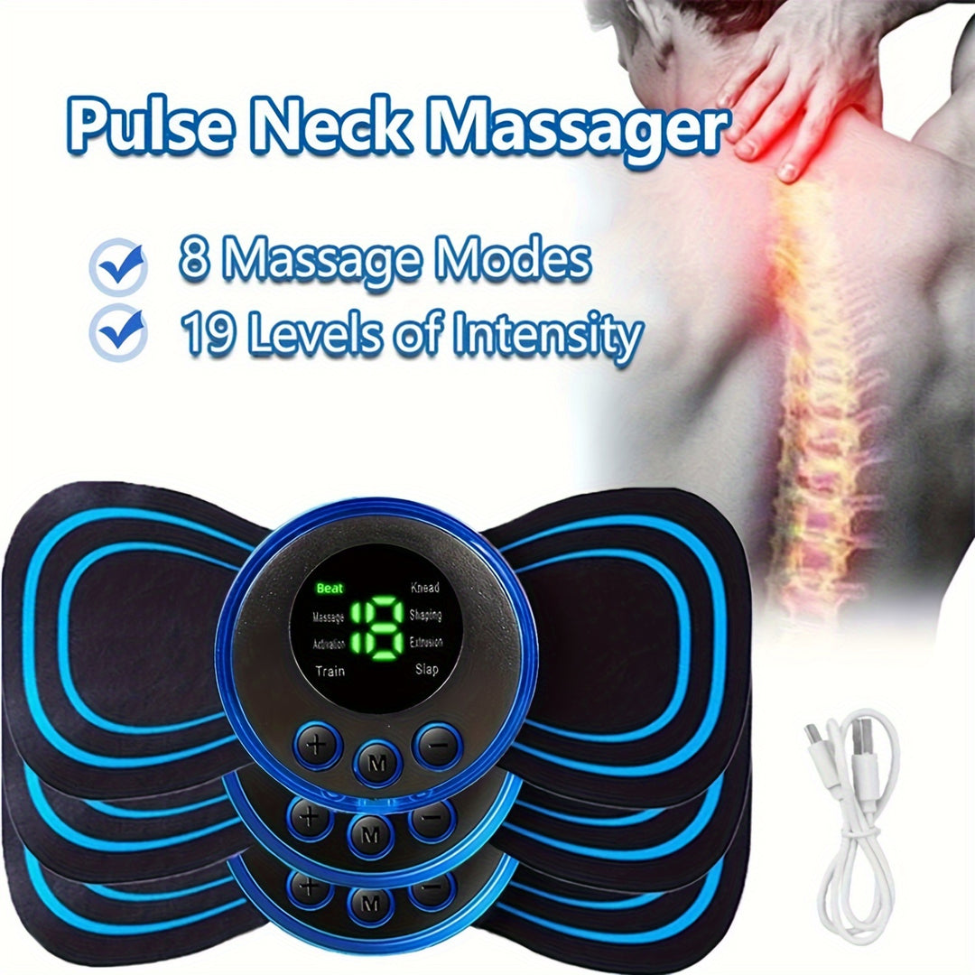 Premium Electric EMS Foot Massager - Rechargeable Pulse Muscle Stimulator with Remote Control, 8 Modes, 19 Intensity Levels