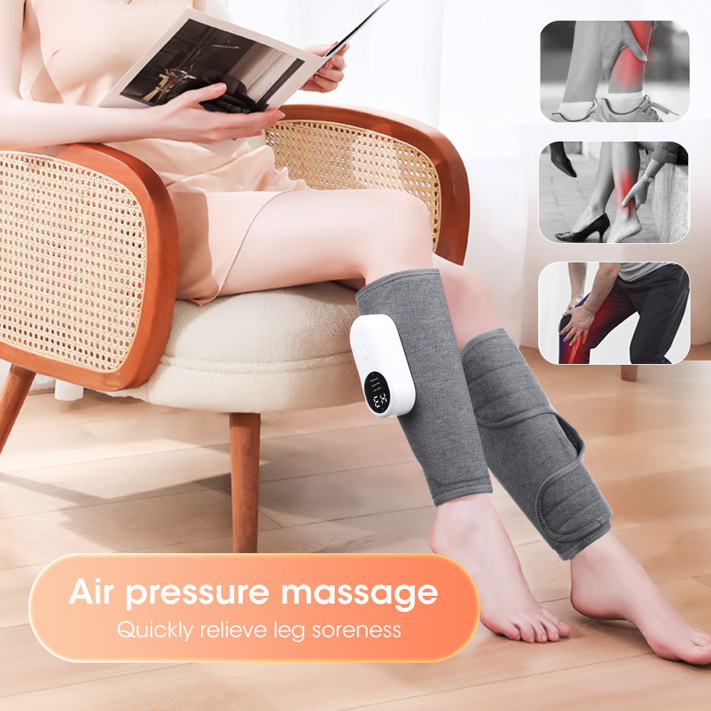 Premium Electric Leg Massager - 360° Air Compression Calf & Thigh Massager with Heat, Three Massage Modes, and Long-Lasting 