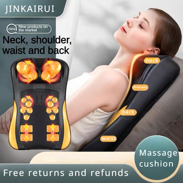 Premium Shiatsu Neck and Back Massager Pillow – Electric Cushion with Infrared Heat, Deep Tissue Kneading, 3 Adjustable Gears