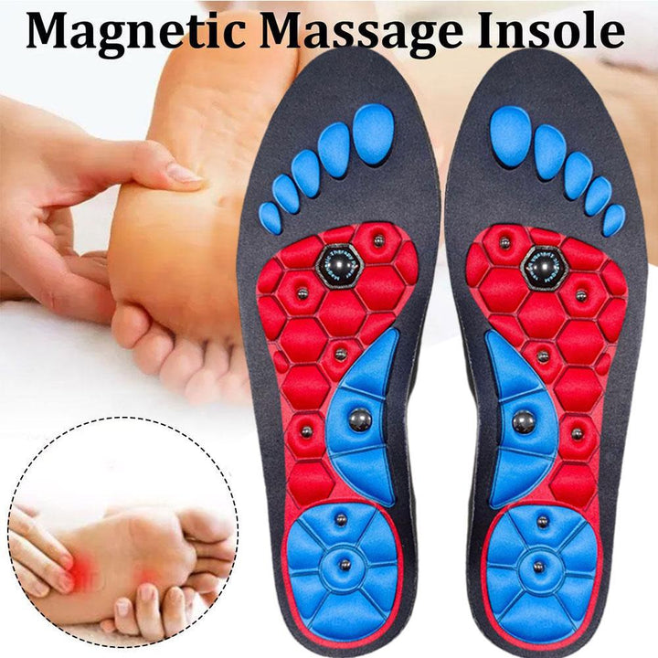 Premium Acupressure Foot Insoles for Men & Women - Orthopedic Gel Magnetic Shoe Inserts for Fatigue Relief, Odor Control  