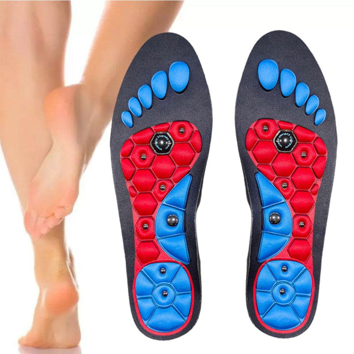 Premium Acupressure Foot Insoles for Men & Women - Orthopedic Gel Magnetic Shoe Inserts for Fatigue Relief, Odor Control  