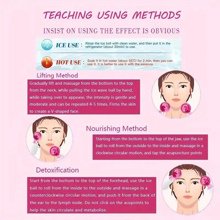 Premium 2Pcs Ice Globes for Facials – Cooling Face and Eye Massager, Facial Roller for Puffiness and Redness Reduction, Non