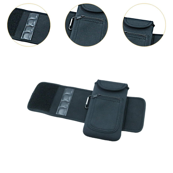 Premium Gym Magnetic Phone Bag – Anti-Slip Sleeve Pouch for 18-40 oz Water Bottle with Pockets for Keys, Cards, Headphones