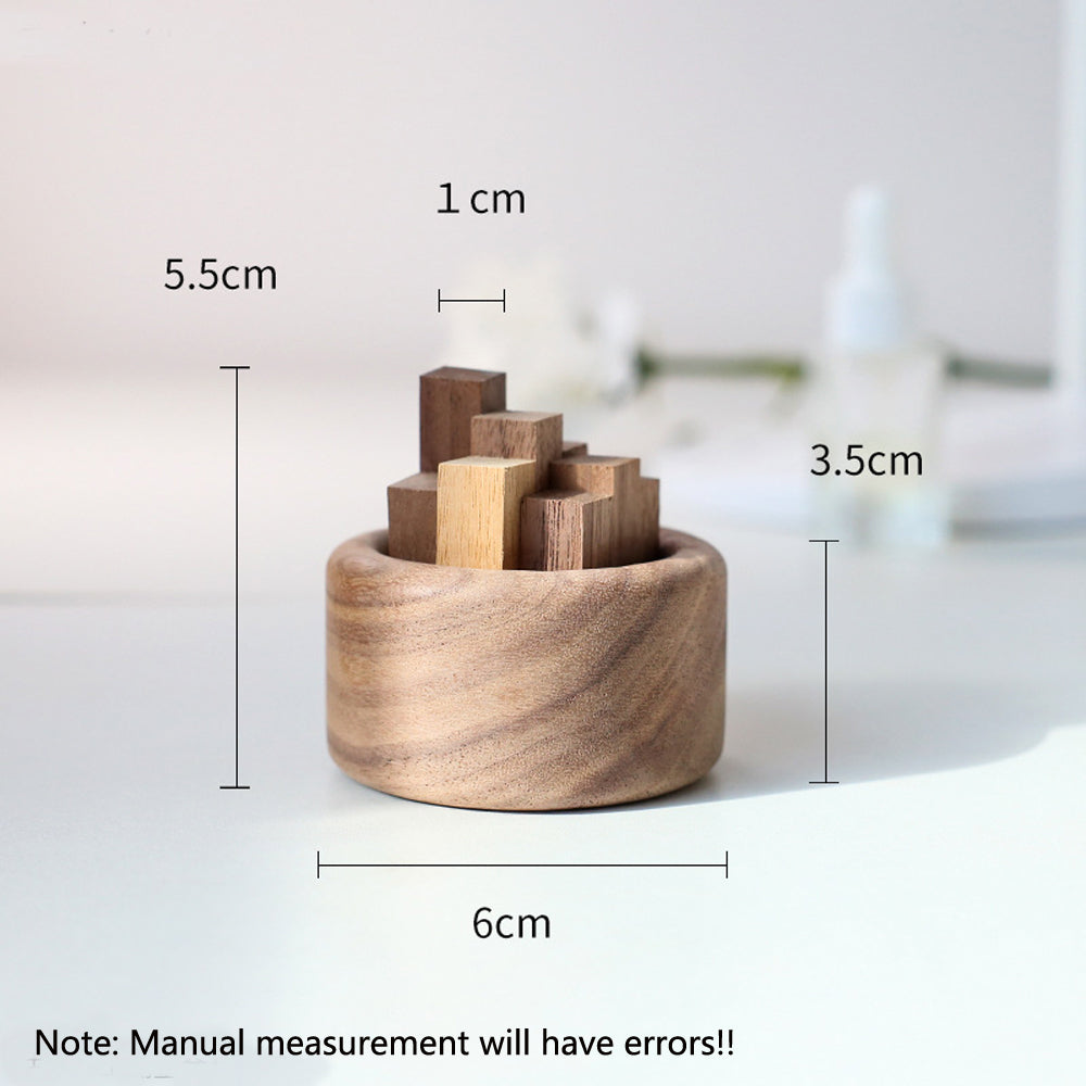 Luxury Essential Oil Wood Diffuser – Unique Wood Art Fireless Aroma Diffuser, Beech/Black Walnut Aromatherapy Ornament for 