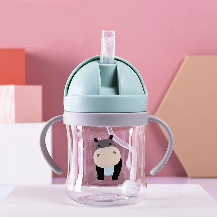 Premium 250ml Kids Water Cup – Anti-Choke, Spill-Proof, with Suction Ball & Straw, Cute Cartoon Design, Ideal for Toddlers 