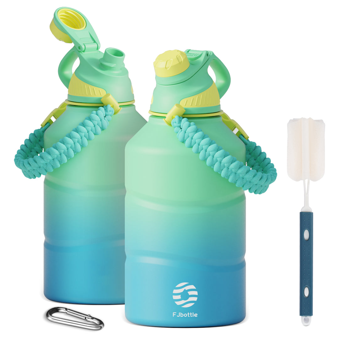 Premium 1.9L Stainless Steel Thermos Bottle – Large Capacity Cold & Hot Vacuum Flask with Rope, Thermal Water Bottle for Gym,