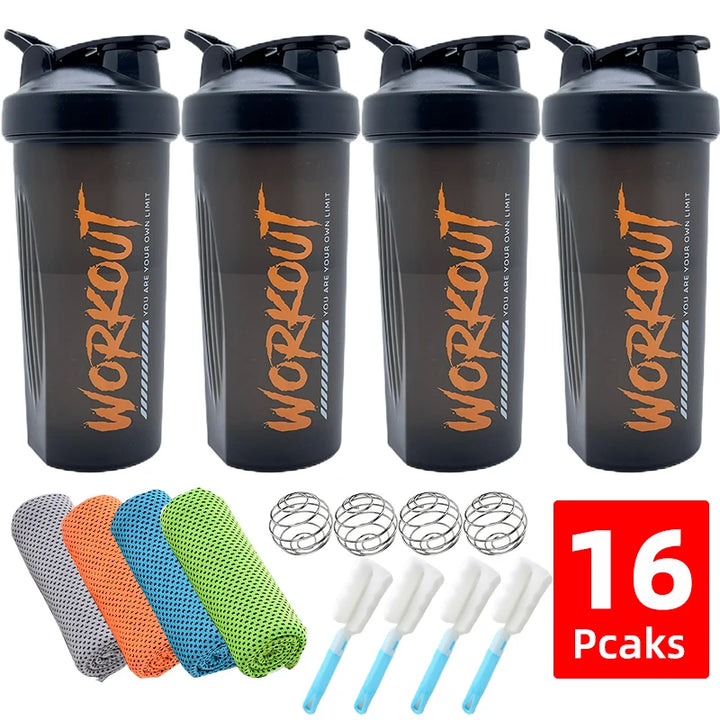 Premium 600ML Shaker Bottle – BPA-Free Sports Water Bottle with Protein Mixer – Portable Travel Cup with Stainless Steel 