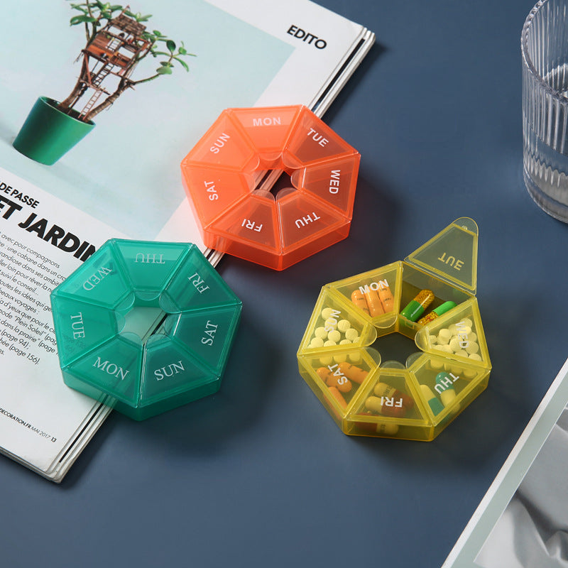 Premium Mini Portable Pill Organizer – Weekly Travel Tablet Holder, Compact 7-Day Storage Box for Pills, Vitamins, and  