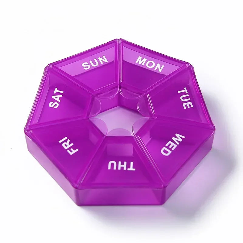 Premium Mini Portable Pill Organizer – Weekly Travel Tablet Holder, Compact 7-Day Storage Box for Pills, Vitamins, and  