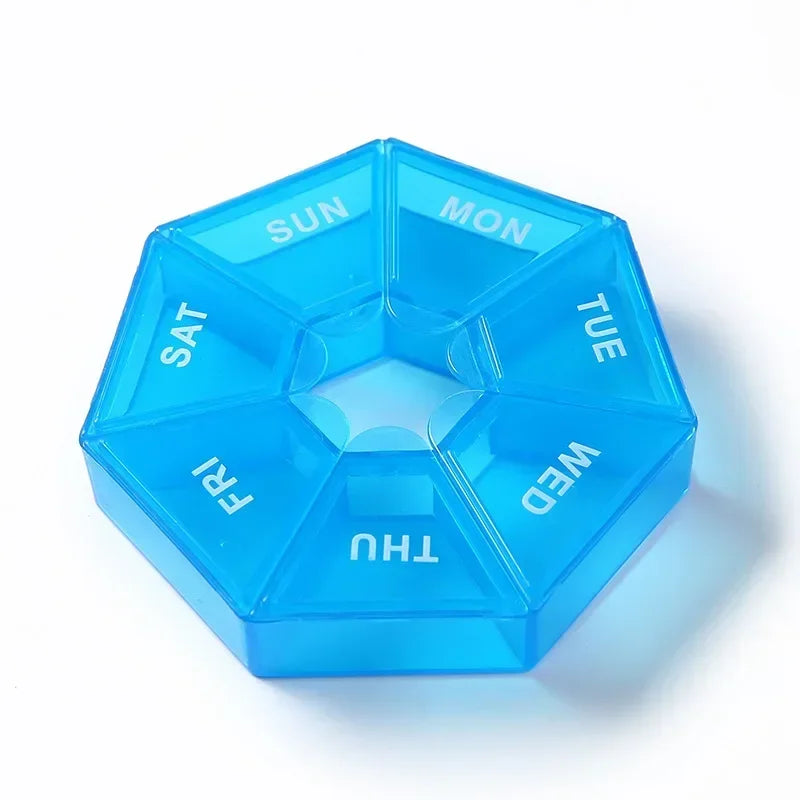 Premium Mini Portable Pill Organizer – Weekly Travel Tablet Holder, Compact 7-Day Storage Box for Pills, Vitamins, and  