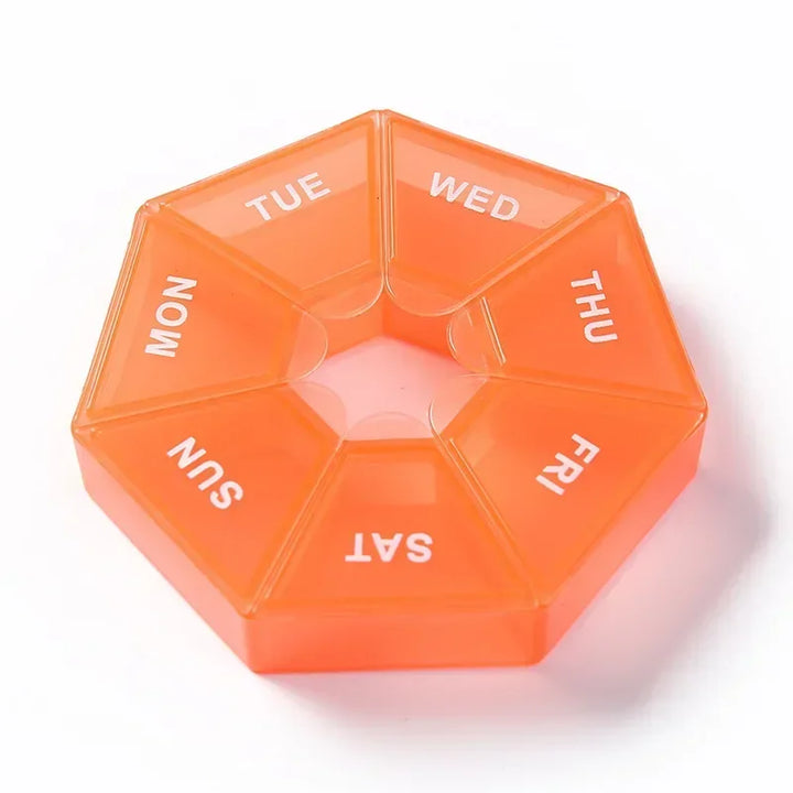 Premium Mini Portable Pill Organizer – Weekly Travel Tablet Holder, Compact 7-Day Storage Box for Pills, Vitamins, and  