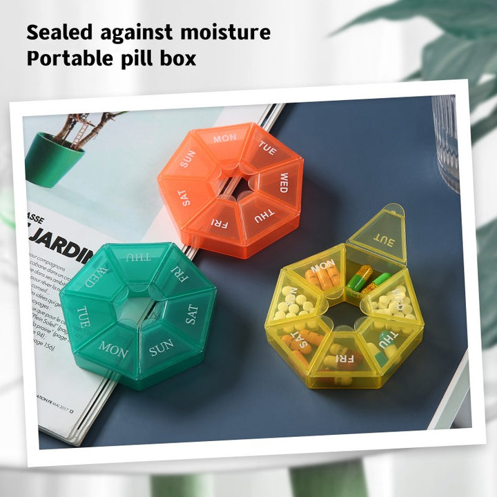 Premium Mini Portable Pill Organizer – Weekly Travel Tablet Holder, Compact 7-Day Storage Box for Pills, Vitamins, and  