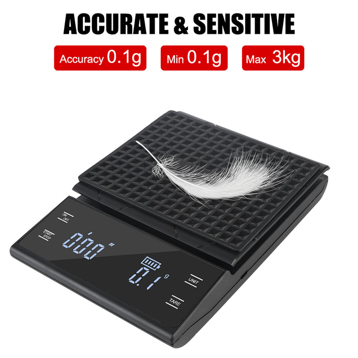 Premium Digital Coffee and Kitchen Scale – Precision Food Scale with Timer, High-Accuracy Mini Electronic Scale for Jewelry 
