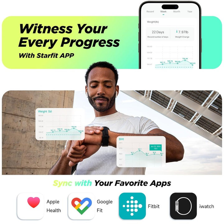 Premium Professional Smart Body Fat Scale – 8 Electrodes Body Composition Analyzer, Bioimpedance Technology, Accurate Weight 