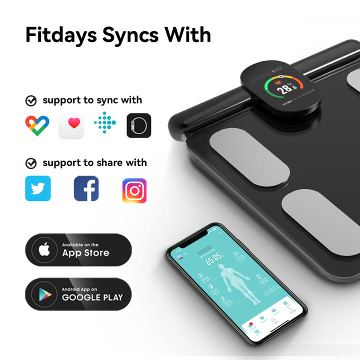 Premium Professional Smart Body Fat Scale – 8 Electrodes Body Composition Analyzer, Bioimpedance Technology, Accurate Weight 