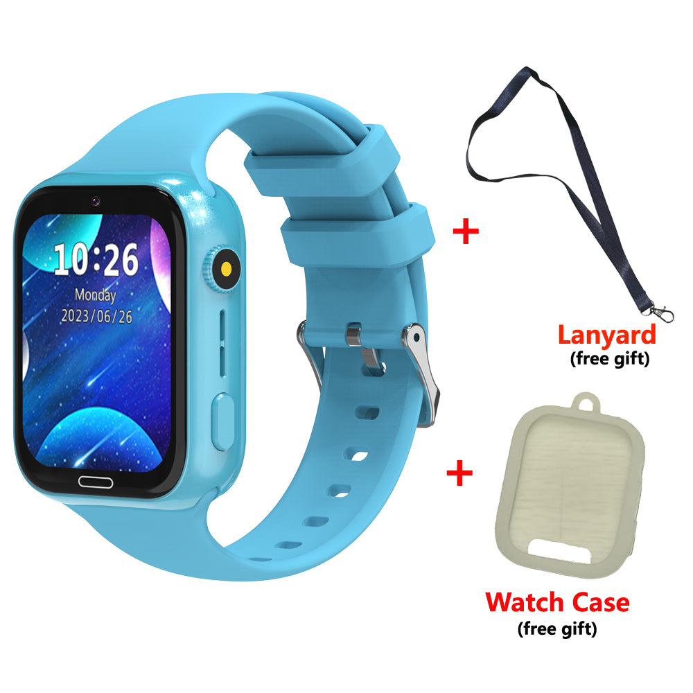 Premium Kids Smart Watch Phone – 2G GSM, LBS Location, SOS, Voice Chat, Camera, Flashlight, Alarm, Silicone Strap,