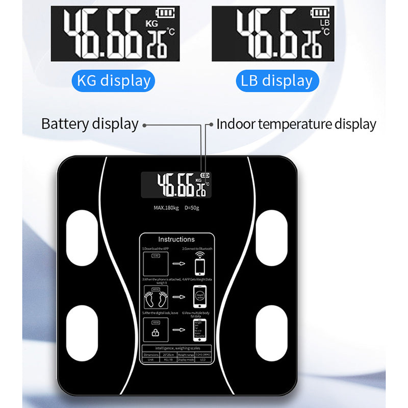 Premium LED Body Composition Scale – Accurate Digital Bathroom Scale with Body Fat Analysis, Bluetooth Connectivity, Health 