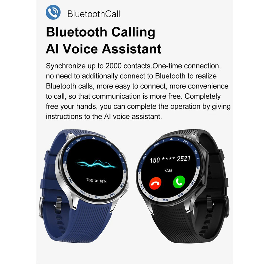 Premium Smartwatch for Men – 1.43'' 3D Surround Vision Display, 4GB RAM, 32GB Storage, Bluetooth Calling, Waterproof, Heart Rate & Sleep Monitoring, MP4 Video Playback, Voice Assistant - StrengthXPhysiotherapy