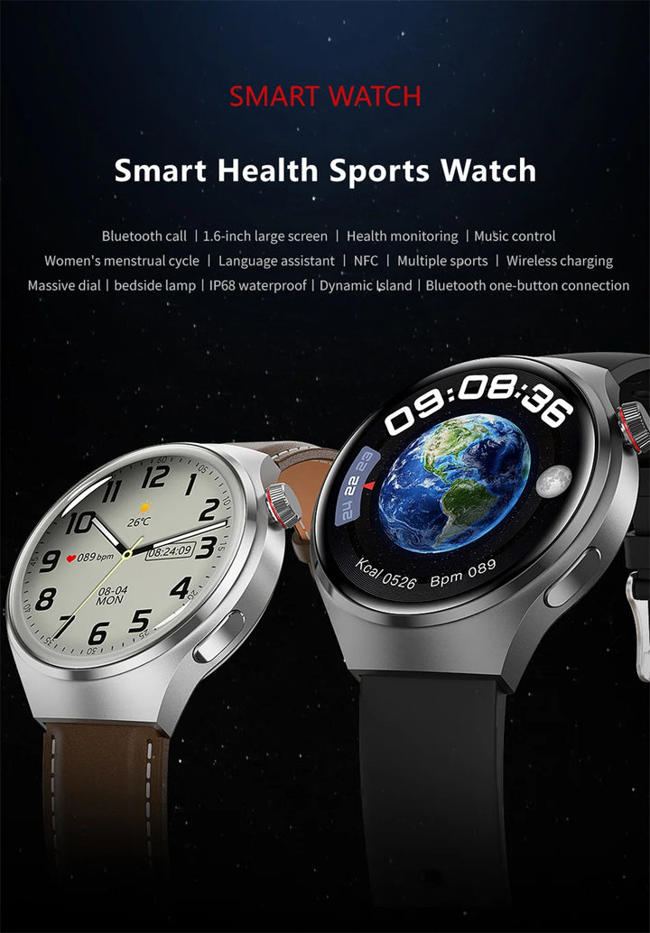 Premium GPS Smart Watch for Men & Women | 360° AMOLED Display, NFC, Bluetooth Call, IP68 Waterproof, Heart Rate Monitor, Fitness Tracker, Sleep Monitoring, Multi-Sport Modes - StrengthXPhysiotherapy