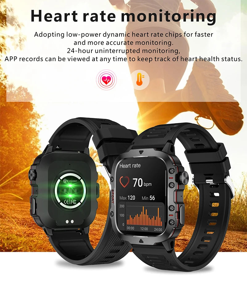 Premium GPS Fitness Tracker Smartwatch with 1.99 Inch HD Screen, Heart Rate, Blood Pressure, ECG, Blood Oxygen Monitoring – Bluetooth Call, NFC, 100+ Exercise Modes, Waterproof - StrengthXPhysiotherapy