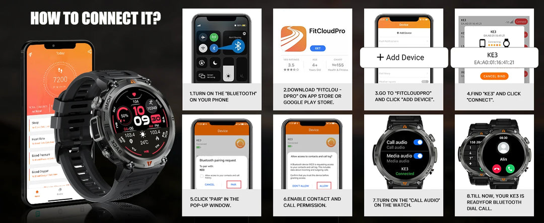 Premium Smart Watch for Men, Bluetooth Call, Full Touchscreen, Health Monitor, IP68 Waterproof, Fitness Tracker, Flashlight, Custom Faces, iOS & Android Compatible - StrengthXPhysiotherapy