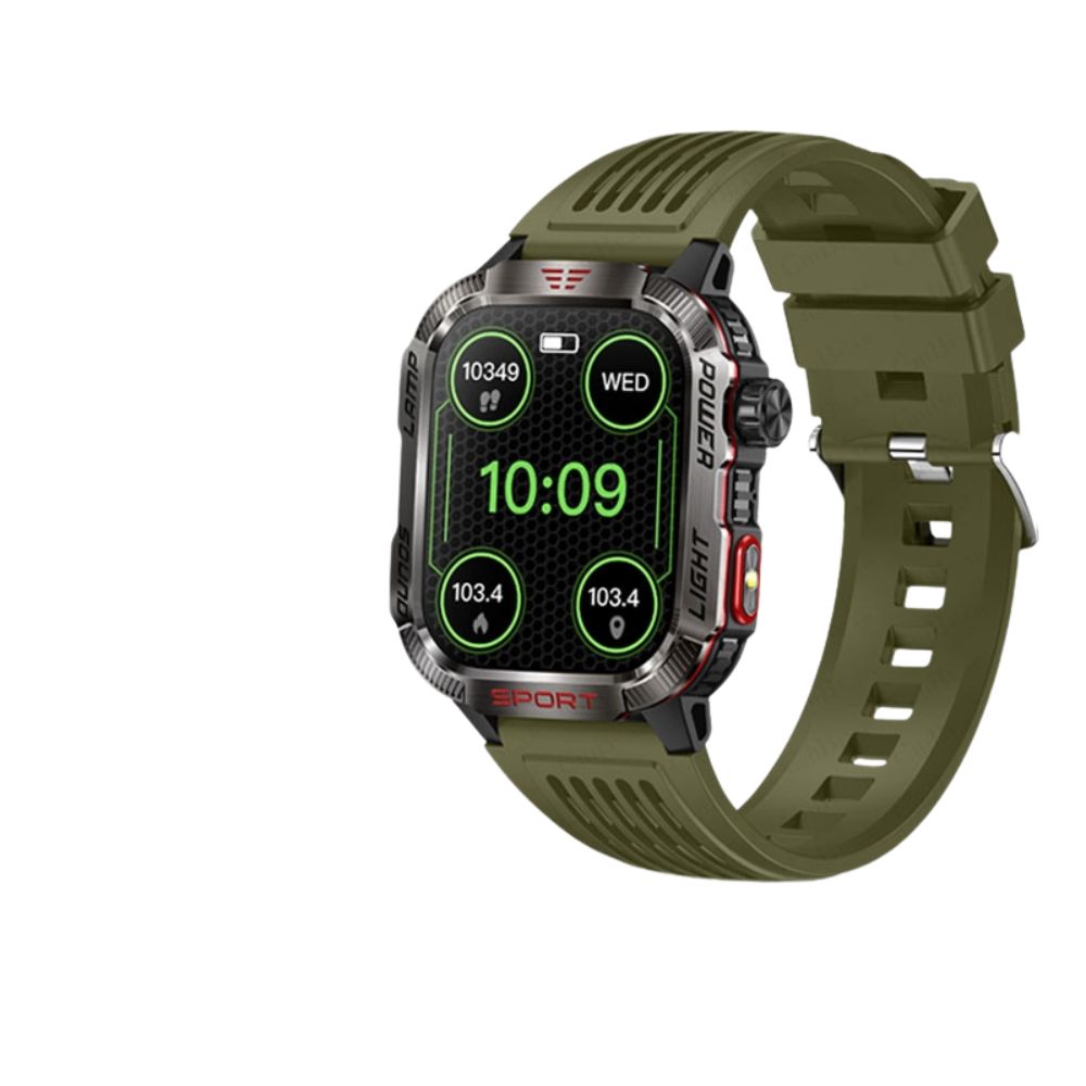 Premium GPS Smartwatch for Men – 2.01" HD Display, Waterproof, Bluetooth Calling, Compass, Flashlight, Fitness Tracker, 600m 