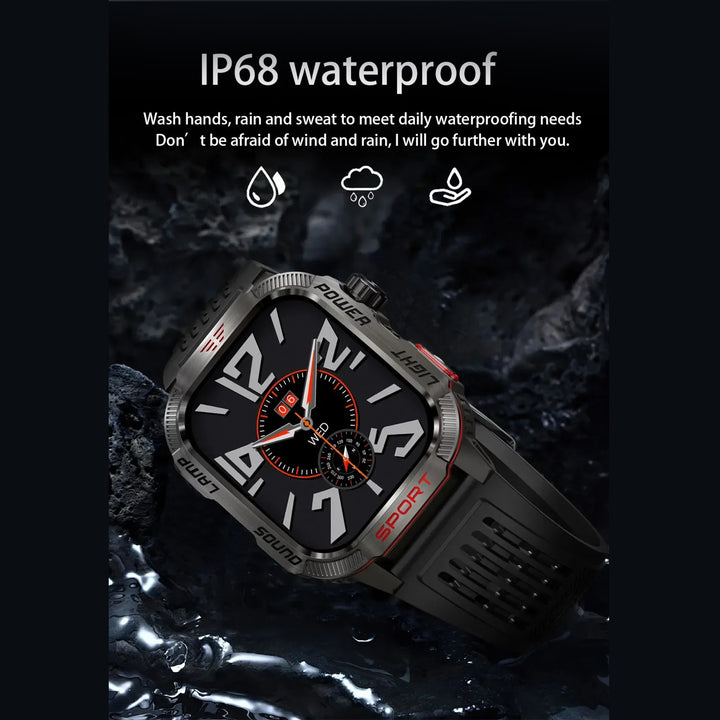 Premium GPS Smartwatch for Men – 2.01" HD Display, Waterproof, Bluetooth Calling, Compass, Flashlight, Fitness Tracker, 600mAh Battery, Outdoor Sport Mode - StrengthXPhysiotherapy