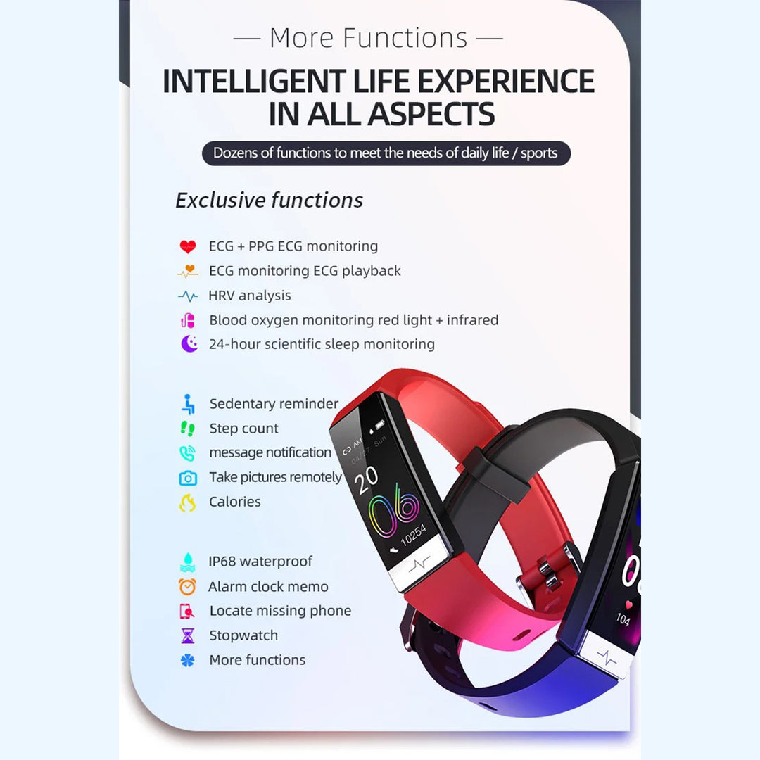 Premium Smart Fitness Tracker – ECG, HRV Analysis, Heart Rate Monitor, IP68 Waterproof Smartwatch for Android & iOS, Accurate Sleep & Fitness Tracking - StrengthXPhysiotherapy
