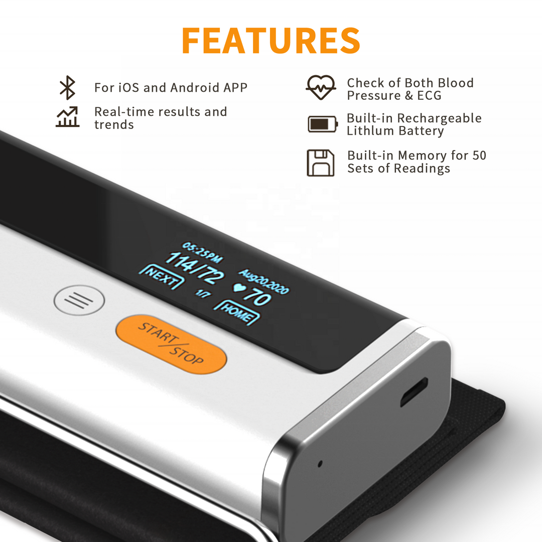 Premium Wireless Bluetooth Blood Pressure Monitor – ECG Function, Automatic Digital BP Machine with Heart Rate & Pulse 