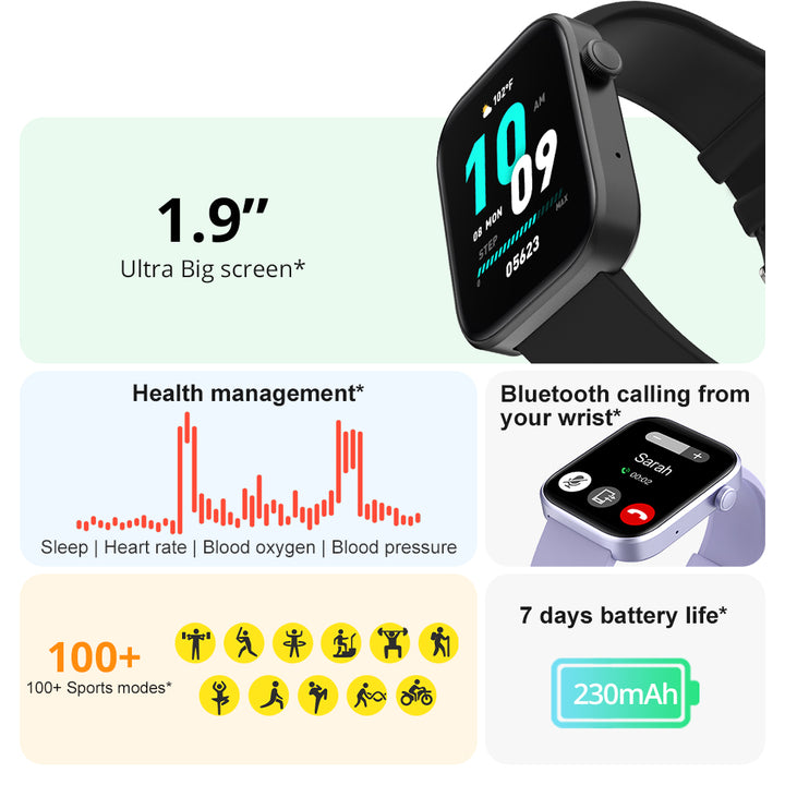 Premium Voice Calling Smartwatch – 1.9" Health Monitoring, IP68 Waterproof, Smart Notifications, Fitness Tracking, Voice 