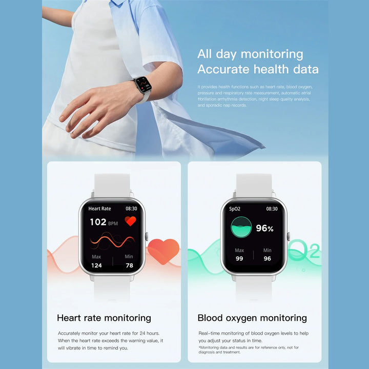 Premium Smartwatch for Women – Custom Dial, Bluetooth Calling, Music Control, IP67 Waterproof, Fitness Tracker, Heart Rate & Blood Pressure Monitor, Compatible with iOS & Android - StrengthXPhysiotherapy