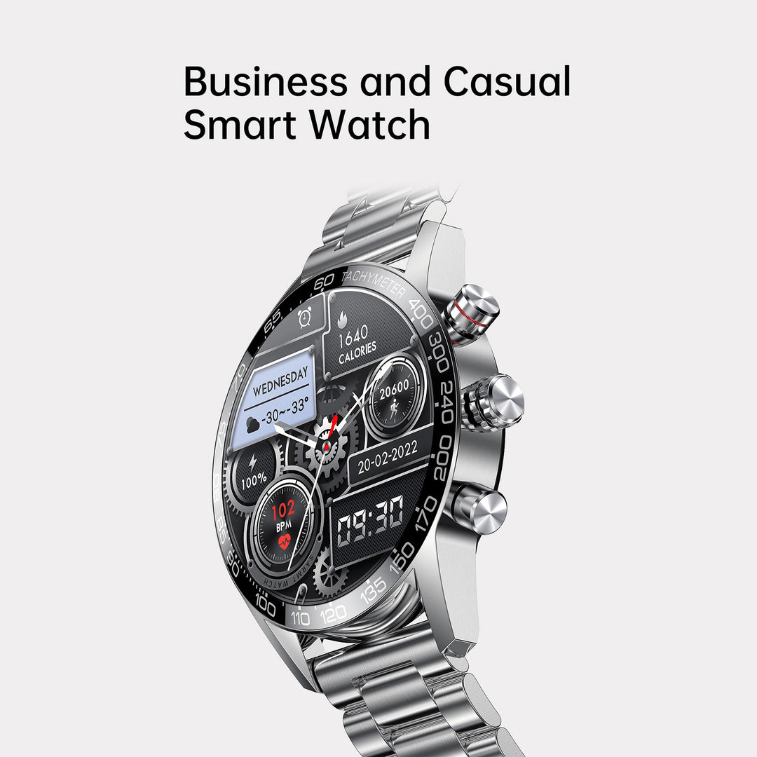 Premium Smartwatch for Men – ECG + PPG, Bluetooth Call, AMOLED Full Touch, NFC, Sports Mode, Waterproof, Heart Rate, Blood Pressure, Sleep Monitoring, Compatible with Android & iOS - StrengthXPhysiotherapy